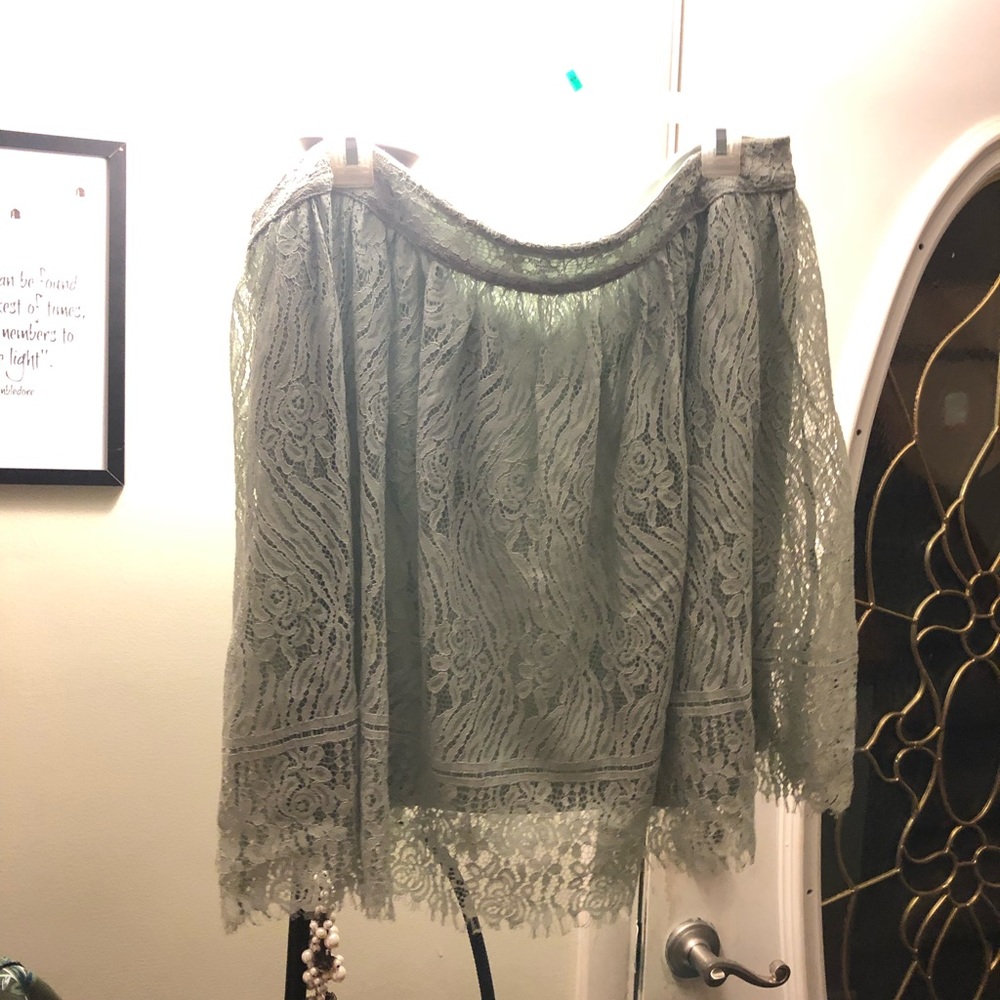 Mint Green Lacy Skirt